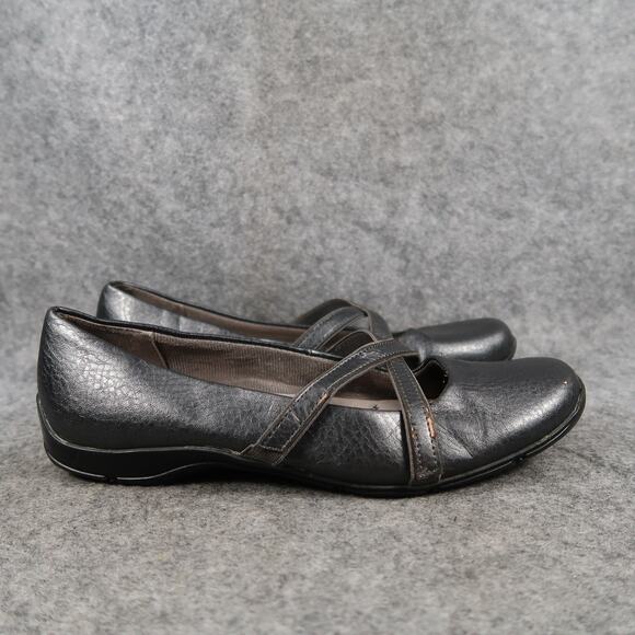 Life Stride Shoes Womens 6.5 Mary Jane Flats Slip On Casual Metallic Comfort - Picture 1 of 12